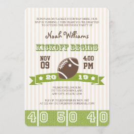 FOOTBALL KICKOFF ANY AGE BIRTHDAY INVITATION