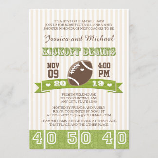 FOOTBALL KICKOFF COUPLES BABY SHOWER INVITATION