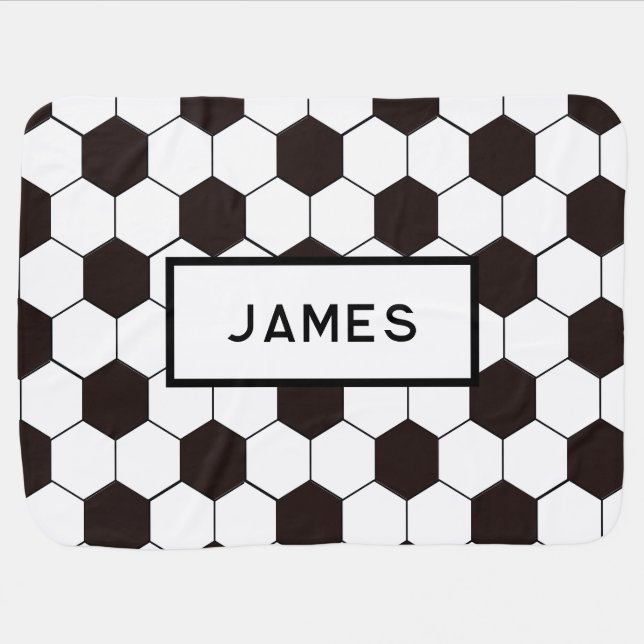 Football Kids Soccer pattern Footballer birthday Baby Blanket (Horizontal)