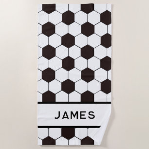 Football Kids Soccer pattern Footballer birthday Beach Towel