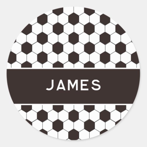 Football Kids Soccer pattern Footballer birthday Classic Round Sticker