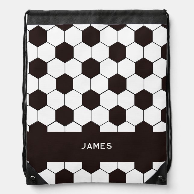Football Kids Soccer pattern Footballer birthday Drawstring Bag (Front)