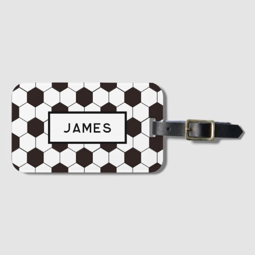 Football Kids Soccer pattern Footballer birthday Luggage Tag