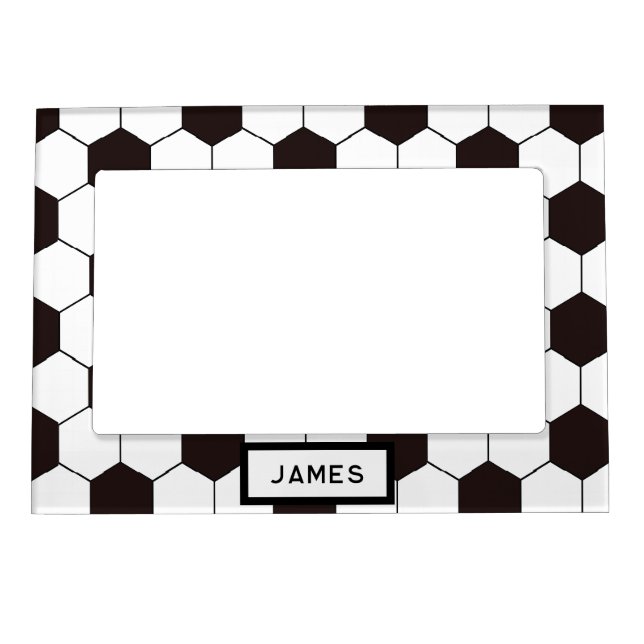Football Kids Soccer pattern Footballer birthday Magnetic Frame (Front)