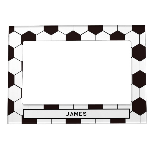 Football Kids Soccer pattern Footballer birthday Magnetic Frame (Front)