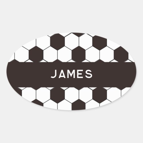 Football Kids Soccer pattern Footballer birthday Oval Sticker