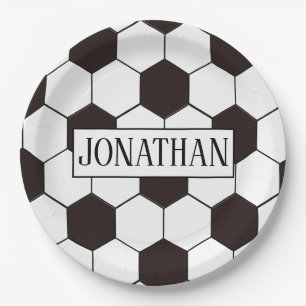 Football Kids Soccer pattern Footballer birthday Paper Plates