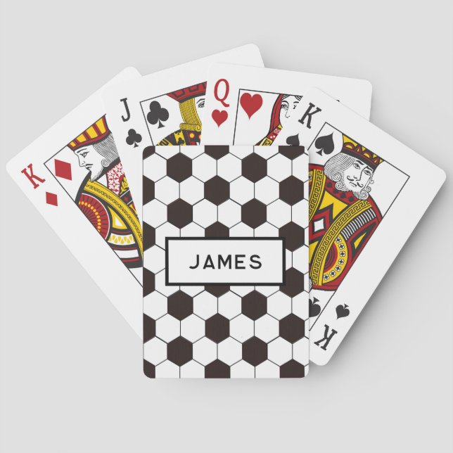 Football Kids Soccer pattern Footballer birthday Poker Cards (Back)