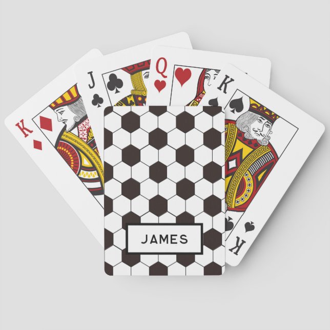 Football Kids Soccer pattern Footballer birthday Poker Cards (Back)