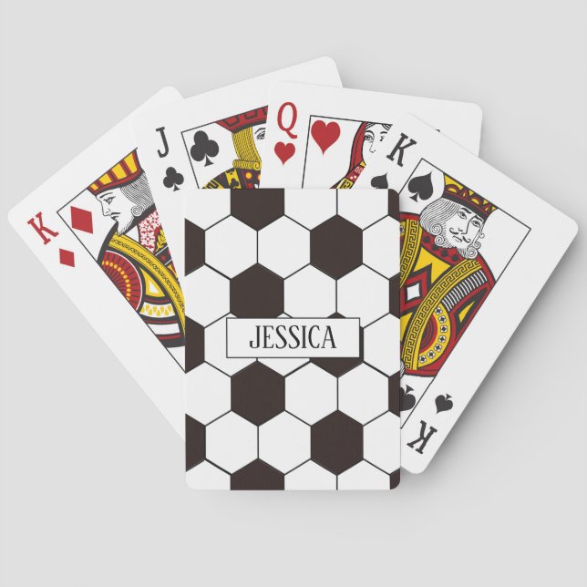 Football Kids Soccer pattern Footballer birthday Poker Cards (Back)