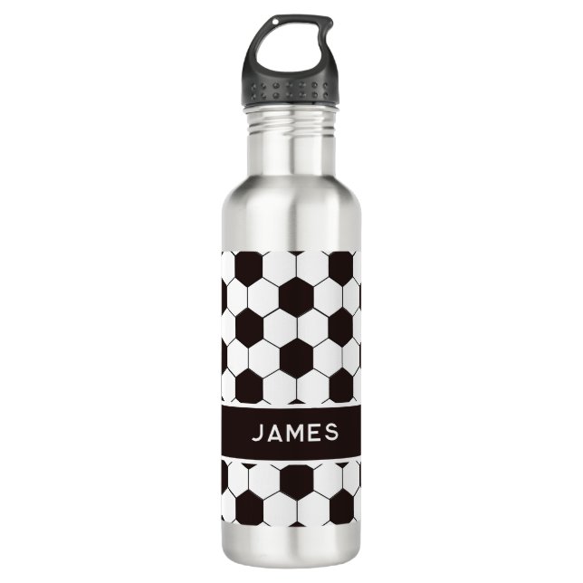 Football Kids Soccer pattern Footballer birthday Stainless Steel Water Bottle (Front)