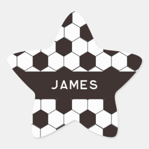 Football Kids Soccer pattern Footballer birthday Star Sticker