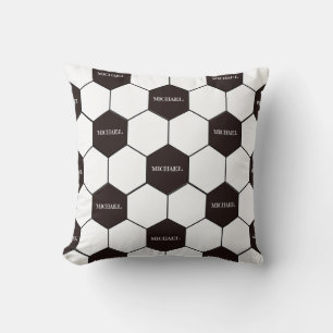 Football Kids Soccer pattern Footballer birthday Throw Pillow