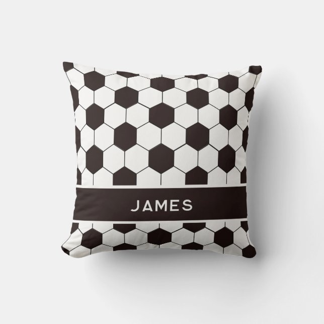 Football Kids Soccer pattern Footballer birthday Throw Pillow (Front)