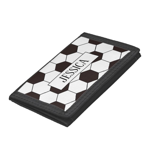 Football Kids Soccer pattern Footballer birthday Trifold Wallet (Bottom)