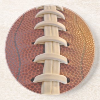 Football Laces Live Beverage Coaster by SixCentsStudio at Zazzle