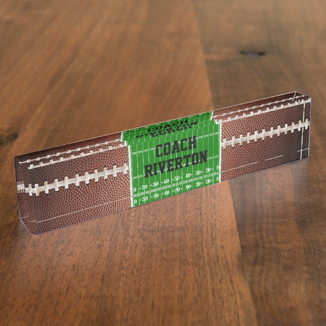 Football Laces Texture Background 3 Desk Name Plate (Side)