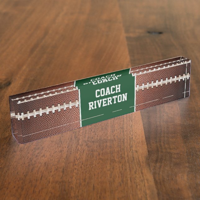 Football Laces Texture Background Desk Name Plate (Side)