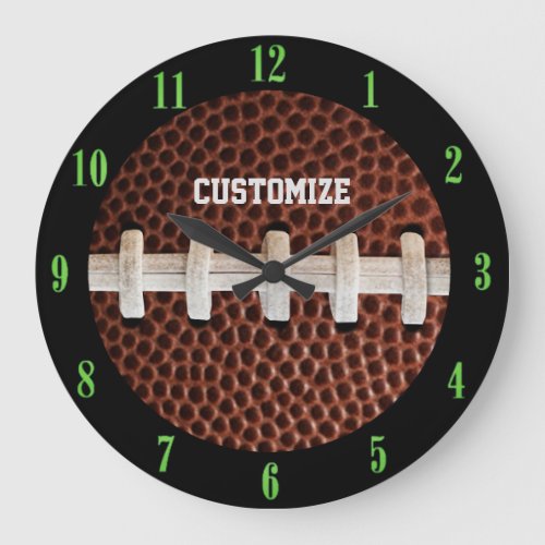Football Laces Texture Background Large Clock