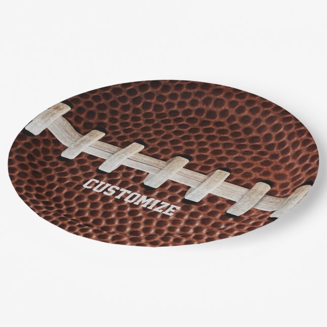 Football Laces Texture Background Paper Plates (Angled)