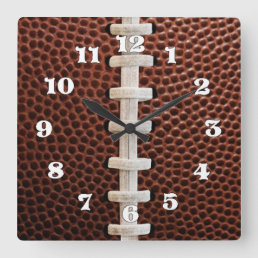 Football Laces Texture Background Square Wall Clock