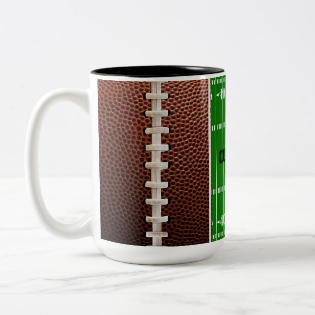 Football Laces Texture Background Two-Tone Coffee Mug (Left)