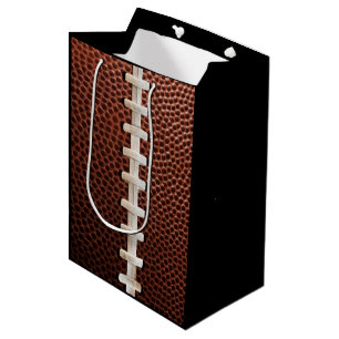 Football Laces Texture Black Medium Gift Bag