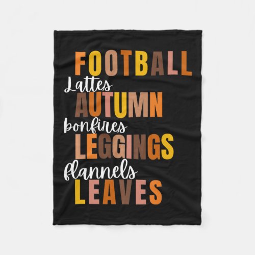 Football Lattes Autumn Bonfires Leggings Flannel L Fleece Blanket