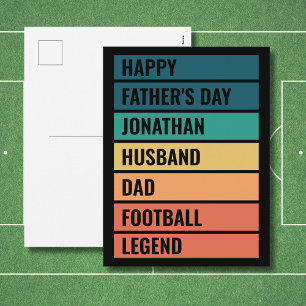 Football Legend Personalized Father’s Day Holiday Postcard