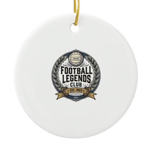 Football Legends Club Vintage Soccer Shirt Design_ Ceramic Ornament
