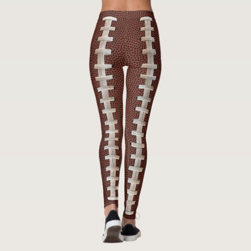 Football Leggings with Stiching on Front and Back