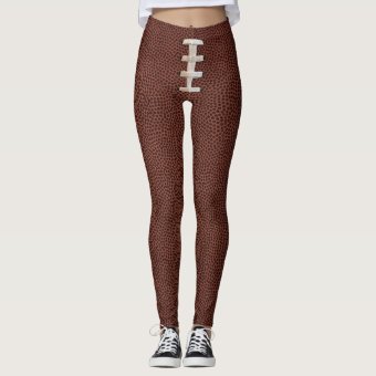 Football Leggings with Stiching on Front and Back | Zazzle