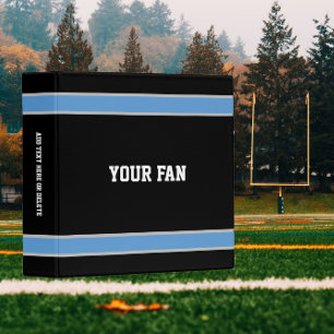 Football Light Blue & Black Personalized Binder