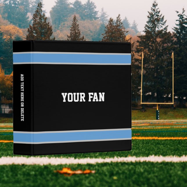 Football Light Blue & Black Personalized Binder (Creator Uploaded)