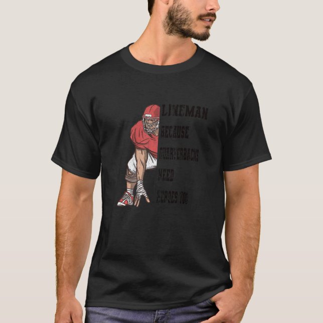 Football lineman american football equipment for t T-Shirt (Front)