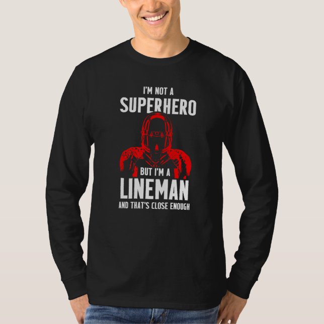 Football Lineman Hero Offensive Defensive Player T-Shirt (Front)