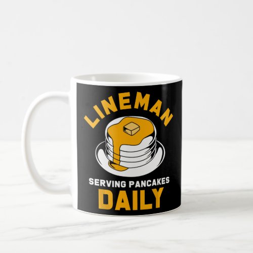 Football Lineman Serving Pancakes Daily  Coffee Mug