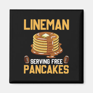 Football Lineman Serving Pancakes Daily Offensive  Magnet