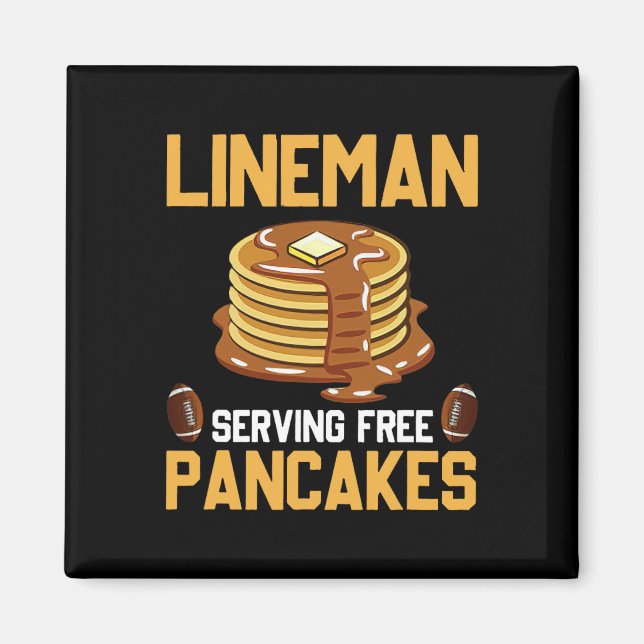 Football Lineman Serving Pancakes Daily Offensive  Magnet (Front)