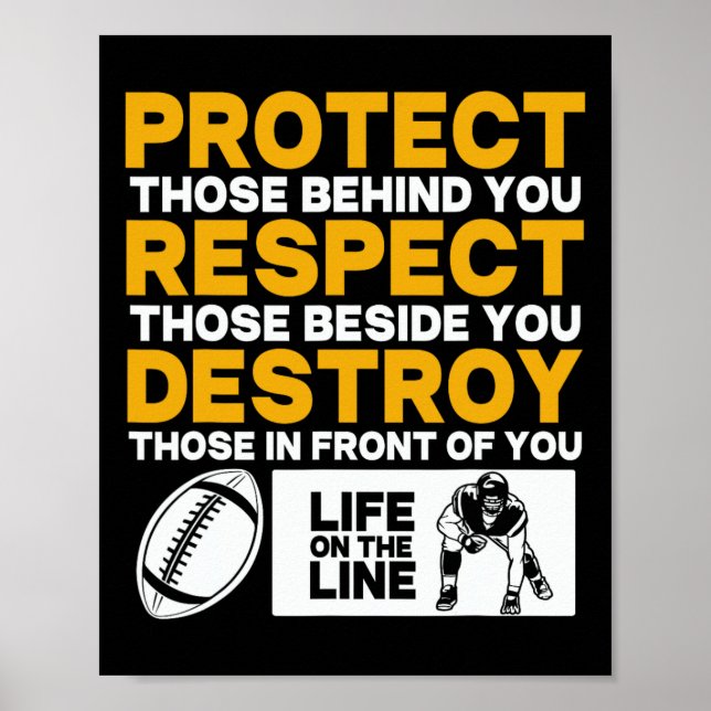 Football Lineman Shirt - Protect  Poster (Front)
