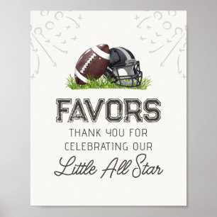 Football Little All Star Favors Birthday Sign