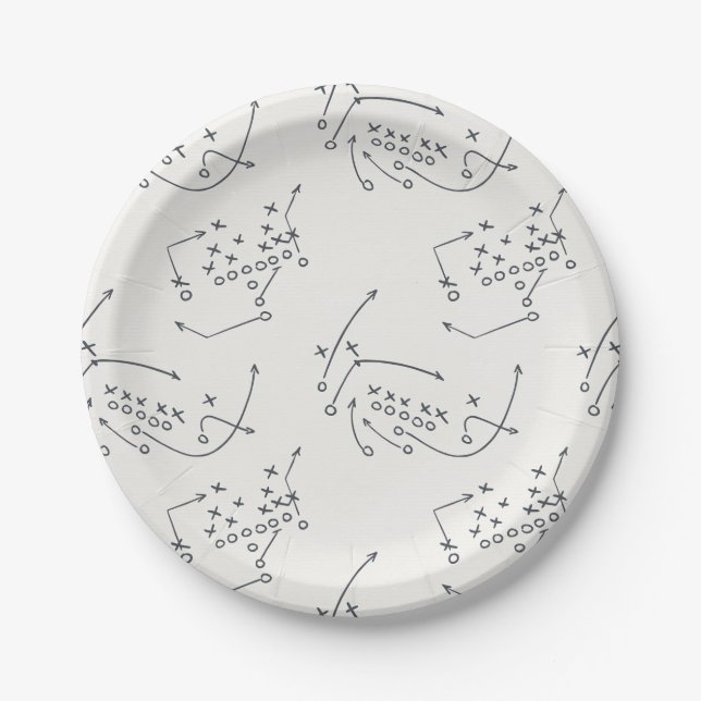 Football Little All Star Touchdown Play Paper Plates (Front)
