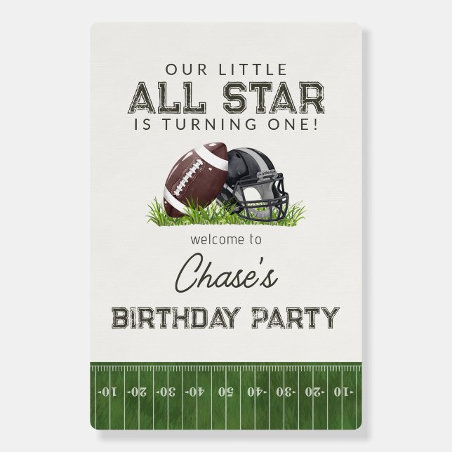 Football Little AllStar Baller Birthday Welcome Foam Board (Front)