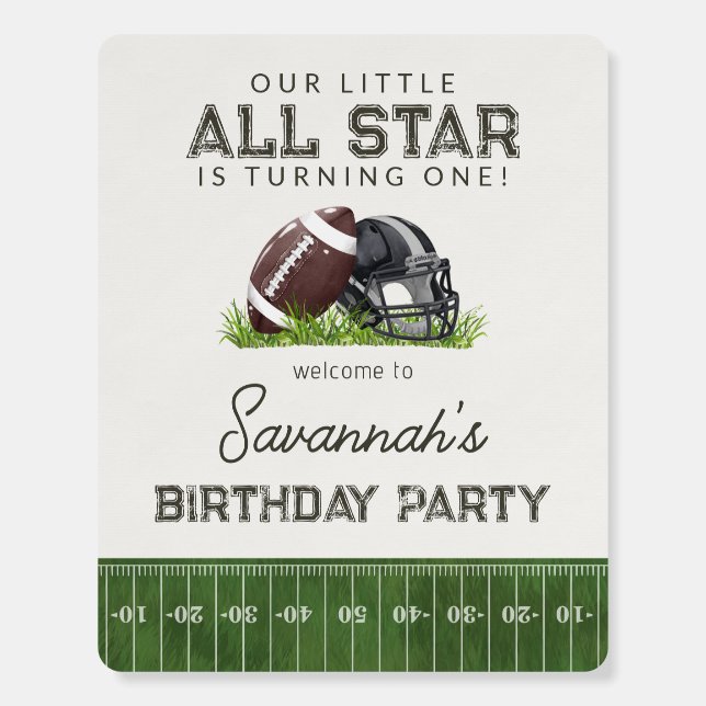 Football Little AllStar Baller Birthday Welcome Foam Board (Front)