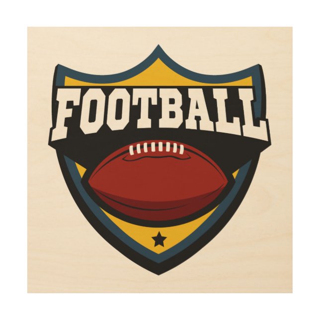 Football Logo wood wall art (Front)
