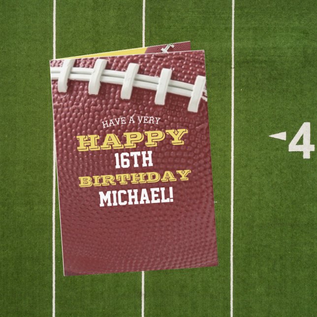 Football Look Add Your Name and Year Birthday Card (Creator Uploaded)