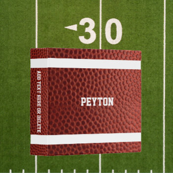 Football Look Personalized 3 Ring Binder by VisionsandVerses at Zazzle