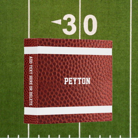 Football Look Personalized 3 Ring Binder