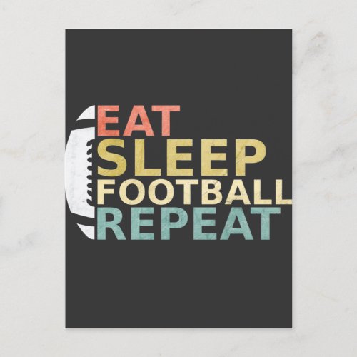 Football Lover Eat Sleep Football Repeat Postcard