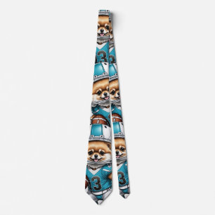 Football Lover's Pomeranian Men's Neck Tie